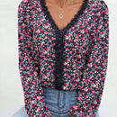 Frenchy Camisa De Manga Larga Con Estampado Floral Y Manga De Farol Para Mujer