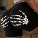 Slayr Shorts Ajustados Con Estampado De Calavera Y Palmeras Para Mujer