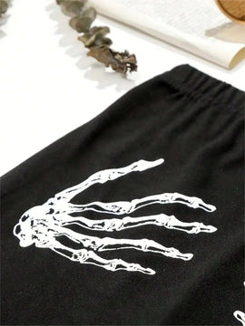 Slayr Shorts Ajustados Con Estampado De Calavera Y Palmeras Para Mujer