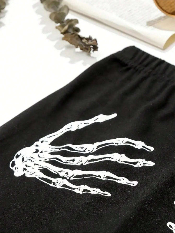 Slayr Shorts Ajustados Con Estampado De Calavera Y Palmeras Para Mujer