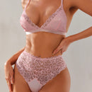 Juego De 2 Piezas De Brasier De Encaje Romantico Y Comodo Sin Alambre Para Mujer, Ideal Para La Temporada De Bodas