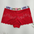 5 piezas pantys tipo boxer con estampado de letras para mujer, pantys de encaje floral comodos con ribete de encaje de concha