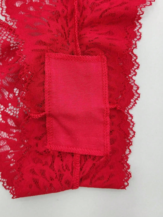 5 piezas pantys tipo boxer con estampado de letras para mujer, pantys de encaje floral comodos con ribete de encaje de concha