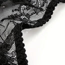 Tanga Sexi De Satin Con Encaje, Lazo De Arco Y Huecos