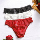 3 Piezas Ropa Interior De Encaje Sexy Para Mujeres