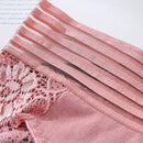 Conjunto De 3 Piezas De Sexy Culottes Para Damas Con Rayas Transparentes, Cintura Alta, Con Cinturon Y Detalle De Encaje Triangular.