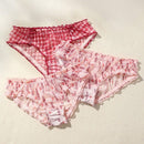 Fondo De Bikini Triangular Para Mujer Con Estampado De Cuadros Y Adorno De Lazo