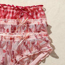 Fondo De Bikini Triangular Para Mujer Con Estampado De Cuadros Y Adorno De Lazo