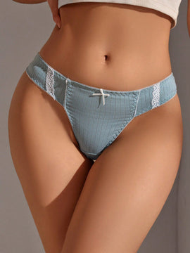 Tanga De Encaje Y Flores Para Mujer