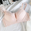 Sencillo Bra Ajustable de Primavera/Verano sin Alambrar con Soporte Lateral y Push-Up, Bottom Gruesa y Parte Superior Delgada, Cierre de Hebilla de Cuatro Filas, Anti-Caida y Anti-Bultos Laterales
