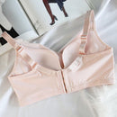 Sencillo Bra Ajustable de Primavera/Verano sin Alambrar con Soporte Lateral y Push-Up, Bottom Gruesa y Parte Superior Delgada, Cierre de Hebilla de Cuatro Filas, Anti-Caida y Anti-Bultos Laterales