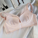 Sencillo Bra Ajustable de Primavera/Verano sin Alambrar con Soporte Lateral y Push-Up, Bottom Gruesa y Parte Superior Delgada, Cierre de Hebilla de Cuatro Filas, Anti-Caida y Anti-Bultos Laterales