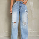Jeans Rectos Desgastados