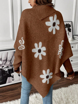 Essnce Sudadera De Manga Larga De Mujer Con Patron Floral Y Dobladillo Irregular