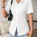 EZwear Camiseta De Manga Corta Con Nudo Y Espalda Hueca