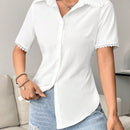 EZwear Camiseta De Manga Corta Con Nudo Y Espalda Hueca