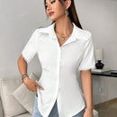 Camiseta De Manga Corta Con Nudo Y Espalda Hueca