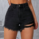 Prive Shorts De Mezclilla Con Borde Deshilachado Y Desgastado