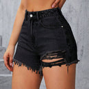 Prive Shorts De Mezclilla Con Borde Deshilachado Y Desgastado