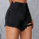 Prive Shorts De Mezclilla Con Borde Deshilachado Y Desgastado