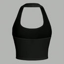 EZwear Top corto sin mangas de cuello halter ajustado y casual sin diseno para verano