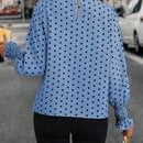 LUNE Blusa De Manga Farol Con Cuellos Fruncidos De Lunares Estampados