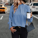 LUNE Blusa De Manga Farol Con Cuellos Fruncidos De Lunares Estampados
