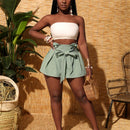 Slayr Shorts Casuales De Cintura Anudada Para Mujeres En Vacaciones En La Playa