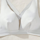 Sujetador Halter Bralette Con Espalda Descubierta En Color Solido Para Mujer Con Detalles Ahuecados