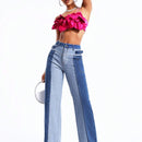 BAE Jeans De Pierna Recta De Bloque De Color