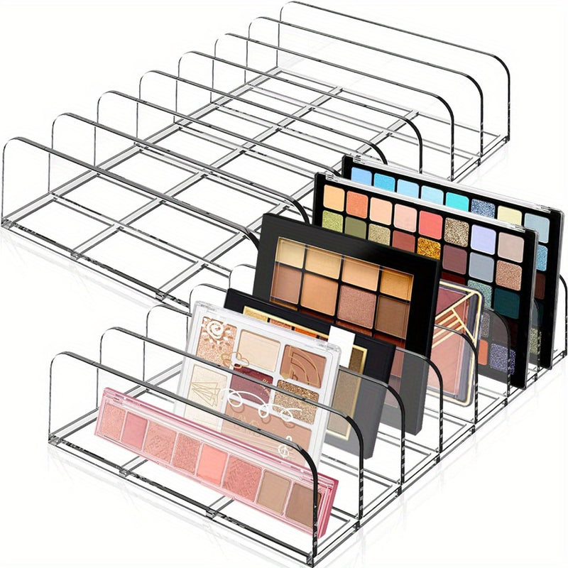 Organizador de Paletas de Sombras de Ojos de 7 Secciones - Portátil, Soporte Plástico para Maquillaje en Tocador, Baño y Viajes - Sin Montaje Necesario, Diseño Moderno y Ligero, Construcción Duradera