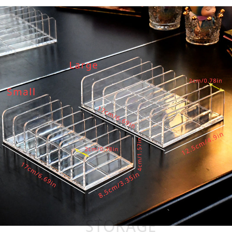 Organizador de Paletas de Sombras de Ojos de 7 Secciones - Portátil, Soporte Plástico para Maquillaje en Tocador, Baño y Viajes - Sin Montaje Necesario, Diseño Moderno y Ligero, Construcción Duradera