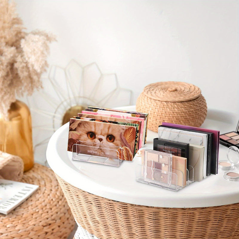 Organizador de Paletas de Sombras de Ojos de 7 Secciones - Portátil, Soporte Plástico para Maquillaje en Tocador, Baño y Viajes - Sin Montaje Necesario, Diseño Moderno y Ligero, Construcción Duradera