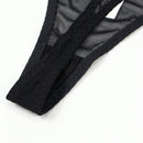 Ropa Interior Sexy Con Diseno De Patron De Labios De Encaje Transpirable Y Tanga Para Mujeres