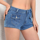 MOD Pantalones Cortos De Mezclilla Con Multiples Bolsillos Para Mujer