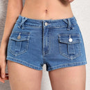MOD Pantalones Cortos De Mezclilla Con Multiples Bolsillos Para Mujer