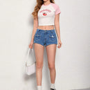 MOD Pantalones Cortos De Mezclilla Con Multiples Bolsillos Para Mujer