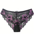 5 Piezas/conjunto De Lenceria Sexy De Encaje De Cintura Baja Para Mujer, Encaje Transpirable Ahuecado, Estilo Europeo Americano, Bragas Triangulares Con Diseno Levantador De Gluteos