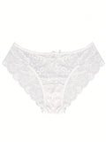 5 Piezas/set Ropa Interior Femenina Sexy Triangular Con Encaje Hueco Y Cintura Media Alta
