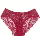 5 Piezas/set Ropa Interior Femenina Sexy Triangular Con Encaje Hueco Y Cintura Media Alta