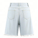 Pantalones Cortos De Mezclilla Rotos Estampados