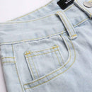 Pantalones Cortos De Mezclilla Rotos Estampados