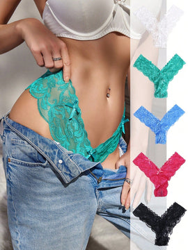 Ropa Interior De Encaje Femenina Con Tanga