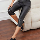 LUNE Pantalones capri para mujeres con cordones de encaje en detalle de ojales