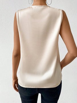Frenchy Camisa Estilo Cruzada De Color Liso Con Cinturon
