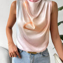 Essnce Blusa Sin Mangas Con Diseno De Tenido Anudado Y Cuello De Cowl Para Mujer