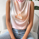 Essnce Blusa Sin Mangas Con Diseno De Tenido Anudado Y Cuello De Cowl Para Mujer