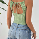 Essnce Camiseta Sin Mangas Con Cuello Halter Y Punto Torcido Para Mujer