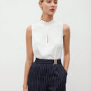 BIZwear Blusa De Mujer Sin Mangas Con Cuello Alto