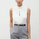 BIZwear Blusa De Mujer Sin Mangas Con Cuello Alto